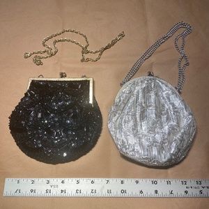 Two Vintage 1980s Evening Bags 6” x 6”